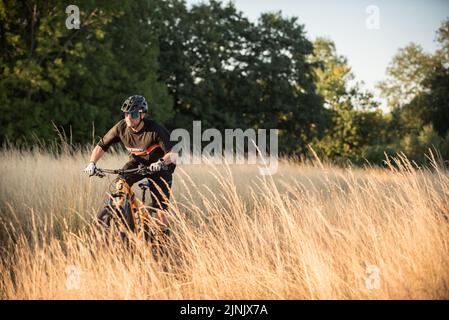 Mountainbike-Touren in Hertfordshire, England Stockfoto