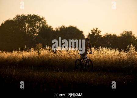 Mountainbike-Touren in Hertfordshire, England Stockfoto