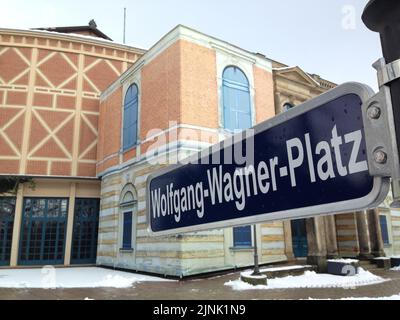 BAYREUTH, 4. JANUAR 2015: Am 4. Januar 2015 im Festspielhaus von Richard Wagner in Bayreuth. Stockfoto