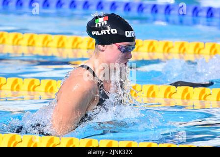 Rom, Italien. 12. August 2022. Benedetta Pilato (ITA) während der Schwimmeuropameisterschaften Rom 2022 im Foro Italico am 12. August 2022. Quelle: Live Media Publishing Group/Alamy Live News Stockfoto