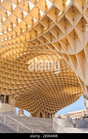 Detail des Metropol Sonnenschirms des deutschen Architekten Jürgen Mayer H. in Sevilla, Spanien Stockfoto