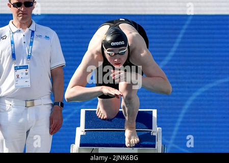 Roma, Italien. 12. August 2022. COYNE Niamh IRL IRELAND100m Breaststroke Women Heats Swimming Roma, 12/8/2022 Stadio del Nuoto XXVI len European Championships Roma 2022 Foto Andrea Staccioli/Deepbluemedia/Insidefoto Kredit: Insidefoto di andrea staccioli/Alamy Live News Stockfoto