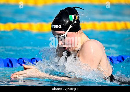 Roma, Italien. 12. August 2022. COYNE Niamh IRL IRELAND100m Breaststroke Women Heats Swimming Roma, 12/8/2022 Stadio del Nuoto XXVI len European Championships Roma 2022 Foto Andrea Masini/Deepbluemedia/Insidefoto Kredit: Insidefoto di andrea staccioli/Alamy Live News Stockfoto