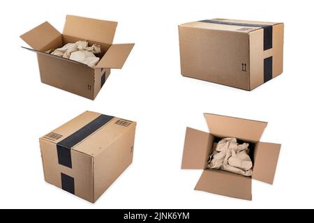 Verpackung, Karton, Recycling, Paketdienst, Pakete, Verpackung, Kartons, Recycling, Paketdienste Stockfoto