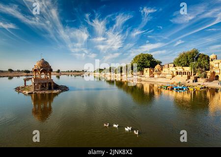 jaisalmer, Chhatri, amar sagar See Stockfoto