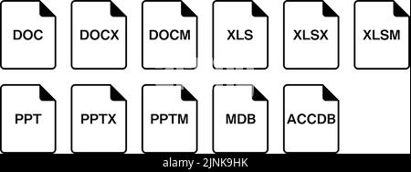 Einfaches Symbol im Dateiformat eingestellt Stock Vektor