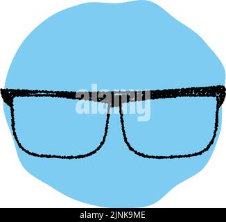 Einfache Brille Symbol, Bleistift Schreibstil Stock Vektor