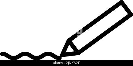 Einfaches Bleistiftsymbol, weißer Hintergrund Stock Vektor