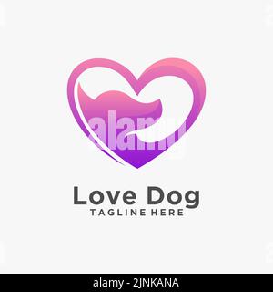 Love Dog Logo-Design Stock Vektor