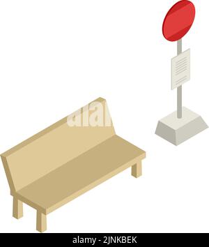 Stadt Landschaft Material Bushaltestelle und b isometrische... Stock Vektor