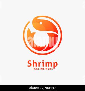 Logo für Garnelen und Meeresfrüchte Stock Vektor