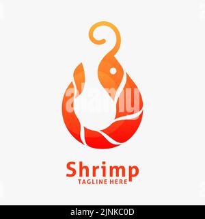 Logo für Garnelen und Meeresfrüchte Stock Vektor