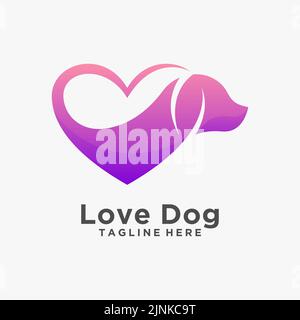 Love Dog Logo-Design Stock Vektor