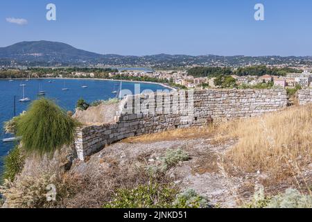 Alte Mauer in der alten venezianischen Festung in Korfu Stadt auf einer griechischen Insel Korfu Stockfoto