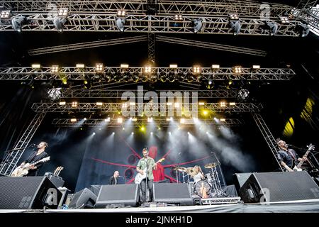 Feeder am 18.. Juni 2022 im Eirias Stadium in Colwyn Bay, Nordwales. Stockfoto