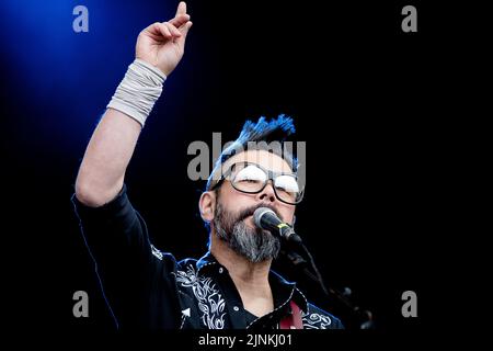 Feeder am 18.. Juni 2022 im Eirias Stadium in Colwyn Bay, Nordwales. Stockfoto