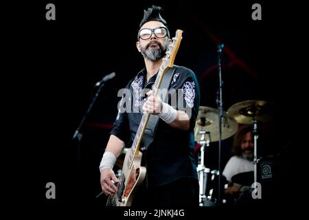 Feeder am 18.. Juni 2022 im Eirias Stadium in Colwyn Bay, Nordwales. Stockfoto