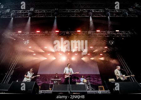 Die Impfungen, die am 18.. Juni 2022 im Eirias Stadium in Colwyn Bay, Nordwales, durchgeführt wurden. Stockfoto