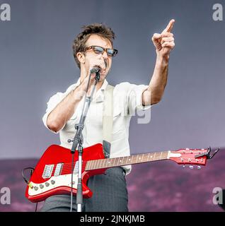 Die Impfungen, die am 18.. Juni 2022 im Eirias Stadium in Colwyn Bay, Nordwales, durchgeführt wurden. Stockfoto