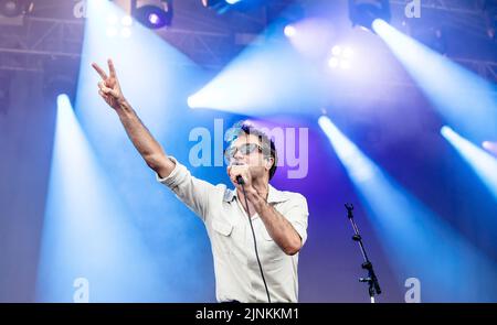 Die Impfungen, die am 18.. Juni 2022 im Eirias Stadium in Colwyn Bay, Nordwales, durchgeführt wurden. Stockfoto