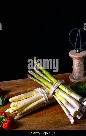 Spargel, Spargelspeer, Spargelspeere Stockfoto