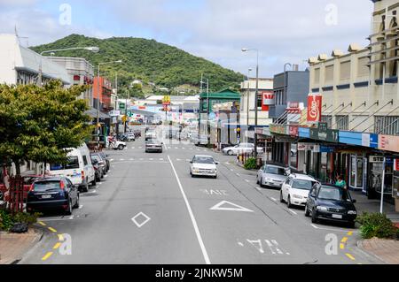 Tainui Street in Greymouth an der Westküste von South Island in Neuseeland Stockfoto