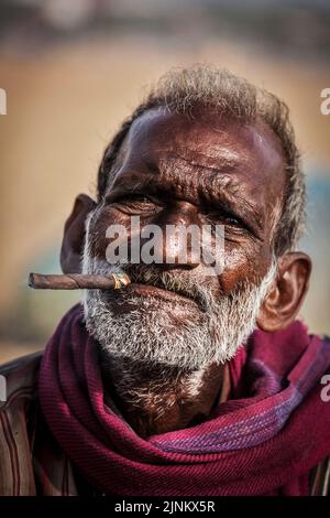 Rauchen, Portrait, inder Mann, chennai, Portraits, indische, indische Männer Stockfoto