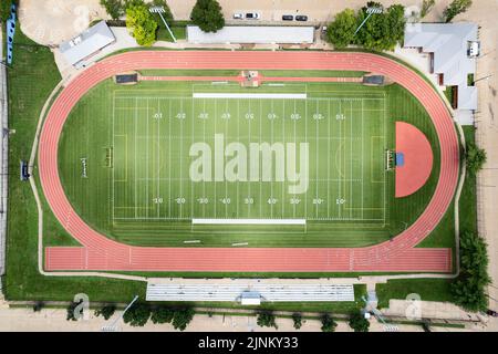 Luftaufnahme von Fußball-Feld Stockfoto