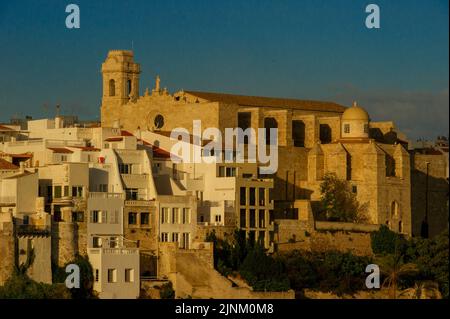 Mahon capitale dell'isola di Menorca. Veduta della chiesa principale della capitale dell'isola. Stockfoto