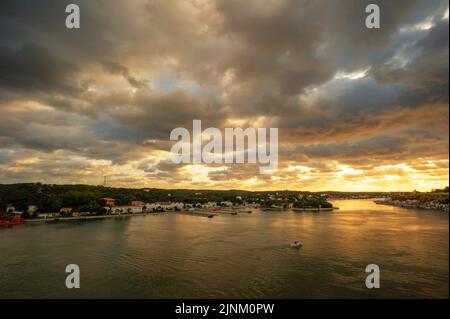 Mahon capitale dell'isola di Menorca. „Alcune vedute della capitale dell'isola“. Stockfoto