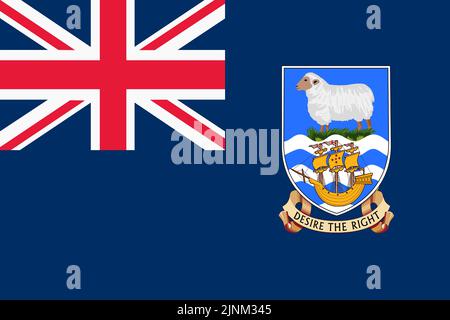 Falkland-Inseln Flagge Hintergrund Illustration Union Jack Schafe Stockfoto