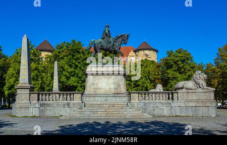 Denkmal für kaiser Wilhelm I., Karlsplatz, Stuttgart, Baden-Württemberg, Deutschland, Europa Stockfoto