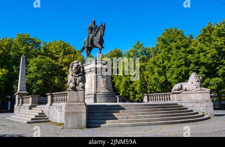 Denkmal für kaiser Wilhelm I., Karlsplatz, Stuttgart, Baden-Württemberg, Deutschland, Europa Stockfoto