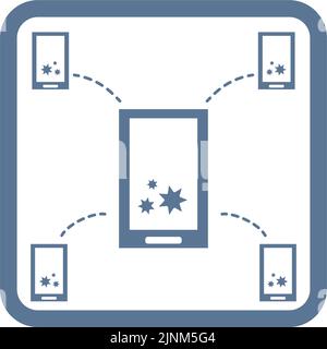 Symbolabbildungen, die die Verwendung der Kontaktbestätigungs-App empfehlen Stock Vektor