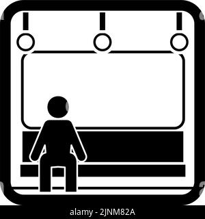 Symbol, das empfiehlt, Staus zu vermeiden, wenn Sie mit dem Zug reisen Stock Vektor