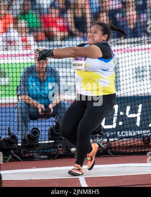 Xiu Mei Grace Wong aus Malaysia tritt am 6.. August beim Frauenhammer-Finale der Commonwealth Games im Alexander Stadium, Birmingham, England, an Stockfoto