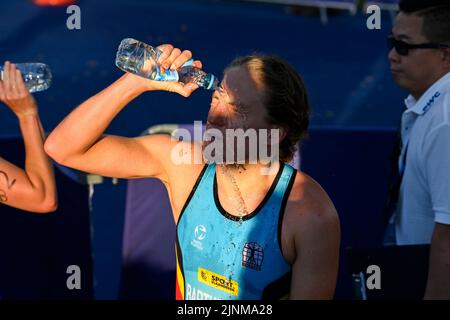 Die belgische Triathletin Valerie Barthelemy, aufgenommen während des Triathlon-Euros der Frauen im Rahmen der Europameisterschaft München 2022, am Freitag, den 12. August 2022 in München. Die zweite Auflage der Europameisterschaften findet vom 11. Bis 22. August statt und umfasst neun Sportarten. BELGA FOTO ERIC LALMAND Stockfoto