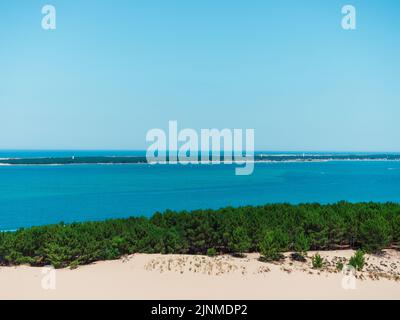 Panoramablick auf die Düne von Pilat Arcachon Burdeos Frankreich Stockfoto