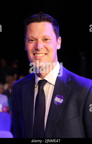 Cheltenham, Großbritannien. 12. August 2022. Alex Chalk MP, Mitglied des Parlaments von Cheltenham, ein Unterstützer von Rishi Sunak, bei der Führung der Konservativen Partei Stockfoto