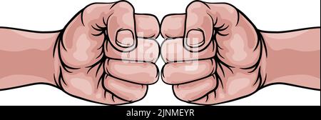 Faust Bump Punch Fäuste Boxing Comic Art Cartoon Stock Vektor