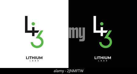 Modernes und professionelles Lithium-Logo-Design 02 Stock Vektor