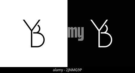 Modernes und einzigartiges YB-Logo mit Initialen Stock Vektor