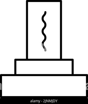 Schwarz-weiße Trauerikone, Grabstein Stock Vektor