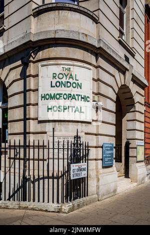 Royal London Hospital for Integrated Medicine (RLHIM), ehemals bekannt als Royal London Homeopathic Hospital 60 Great Ormond St London Stockfoto