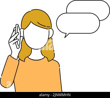 Gesichtslose Pose Illustration, weiblichen Studenten Oberkörper, Geschäftskontakt Stock Vektor