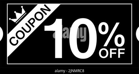 Ein einfacher 10% Rabattcoupon zum Einkaufen Stock Vektor