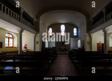 Innenraum der lutherischen Kirche St. Katharina in Kiew Ukraine Stockfoto