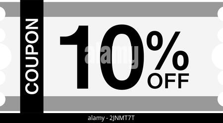 Ein einfacher 10% Rabattcoupon zum Einkaufen Stock Vektor