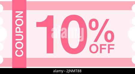 Ein einfacher 10% Rabattcoupon zum Einkaufen Stock Vektor
