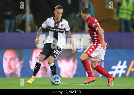 Parma, Italien. 12. August 2022. Dennis man (PARMA CALCIO) während Parma Calcio gegen SSC Bari, Italienisches Fußballspiel der Serie B in Parma, Italien, August 12 2022 Quelle: Independent Photo Agency/Alamy Live News Stockfoto